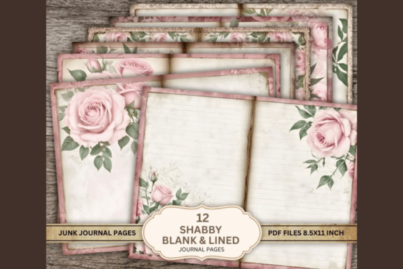 Download Shabby Blank Lined Journal Pages PDF - Journal Collection