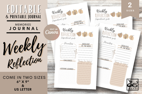Download Weekly Reflection Journal Templates - Journal Collection