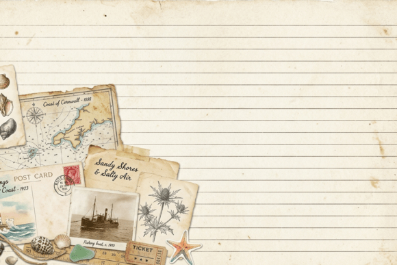Download Vintage Floral Lined Journal Page - Journal Collection