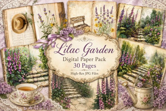 Download Cottage Garden Journal Digital Paper - Journal Collection