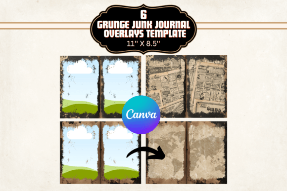 Download Grunge Junk Journal Canva Templates - Journal Collection
