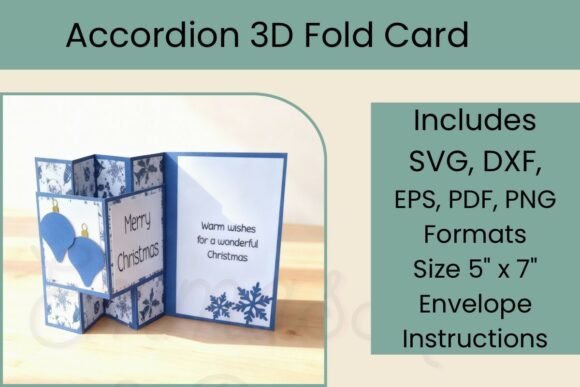 Download 3D SVG Accordion Fold Christmas Card - Christmas card Collection