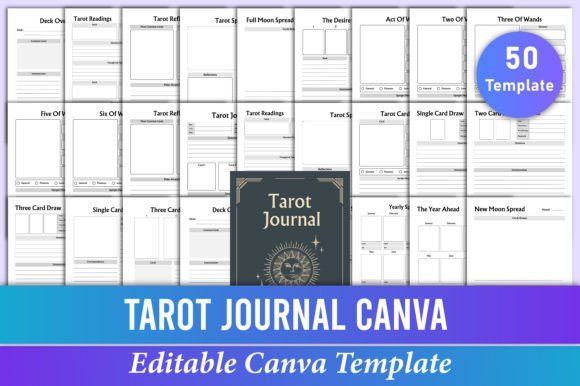 Download Editable Tarot Journal Canva Template - Journal Collection
