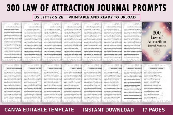 Download 300 Law of Attraction Journal Prompts - Journal Collection