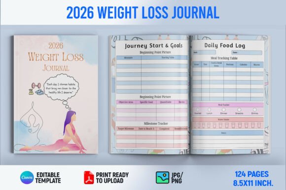 Download 2026 Weight Loss Journal | KDP Interior - Journal Collection