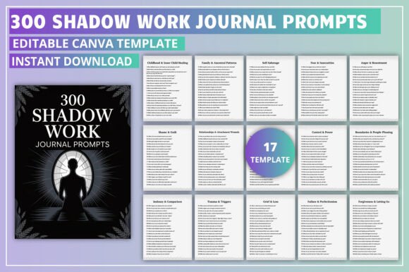 Download Editable 300 Shadow Work Journal Prompts - Journal Collection