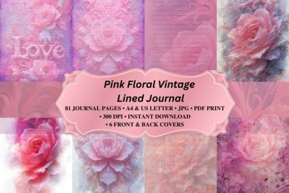 Download Pink Floral Lined Journal - Journal Collection