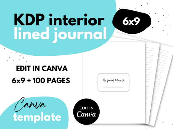 Download KDP Lined Journal ⋆ Canva Template ⋆ 6x9 - Journal Collection